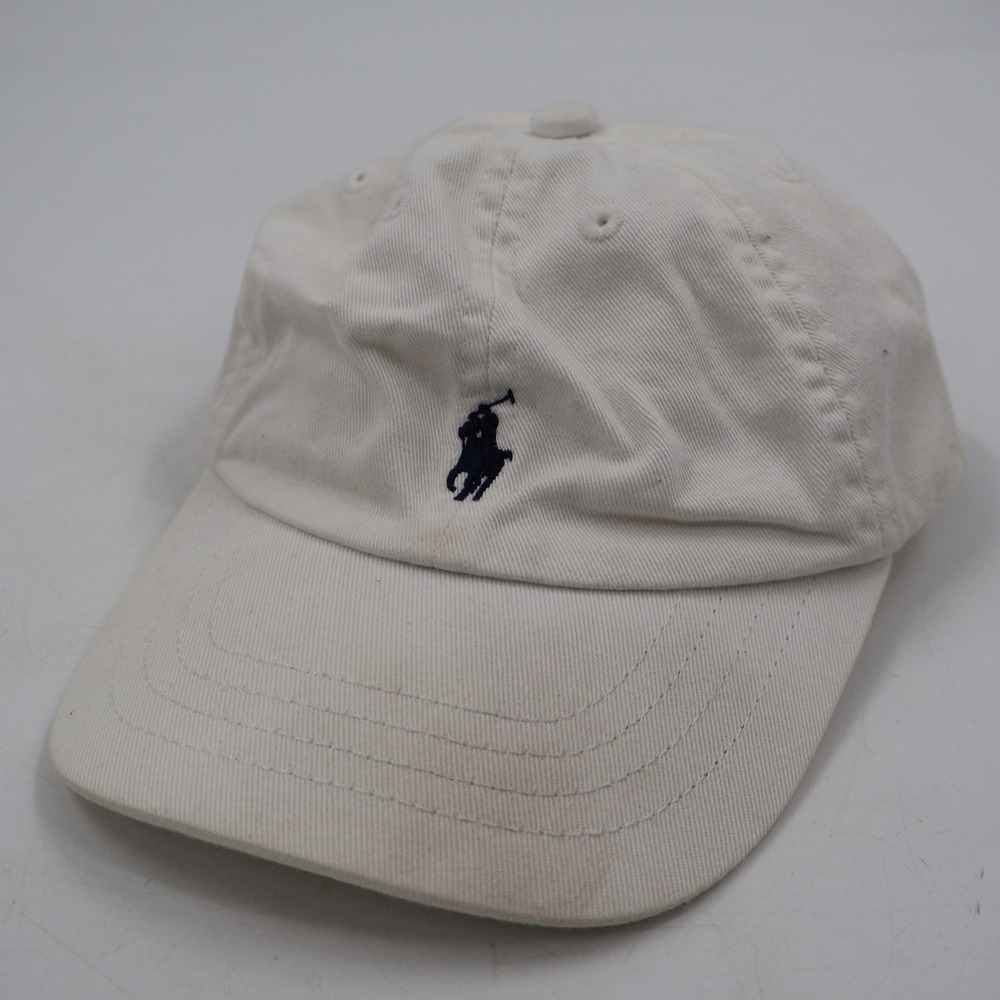 Polo Ralph Lauren Baseball Cap Toddler 2T-4T Cream Navy Blue Pony Logo Hat